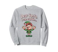 Dear Santa I Can Explain Holiday Christmas Humor Funny Elf Sweatshirt