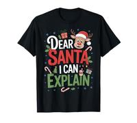 Dear Santa I Can Explain Kids Holiday Christmas Party T-Shirt