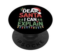 Dear Santa I Can Explain Naughty Nice List Holiday Christmas PopSockets Adhesive PopGrip