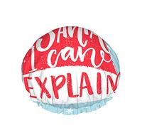 Dear Santa I Can Explain Shower Cap,Funny Saying For Christmas Quote In The Christmas Hat Waterproof Double Layer Bath Caps Perfect For All Hair Lengths And Thicknesses