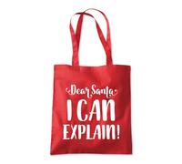 Dear Santa, I Can Explain Tote Shopping Bag 10 Litres Capacity 42 x 38cm