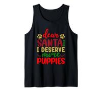 Dear Santa I Deserve More Puppies Christmas Dog Tank Top