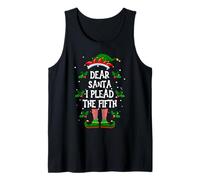 Dear Santa, I Plead The Fifth Christmas Elf Pajama PJ Tank Top