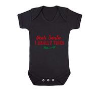 Dear Santa I Really Tried [BCX] Baby Grow Vest, 0-3 Months, Black
