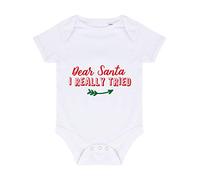 Dear Santa I Really Tried [BCX] Baby Grow Vest, 0-3 Months, White