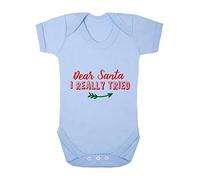Dear Santa I Really Tried [BCX] Baby Grow Vest, 6-12 Months, Pastel Blue