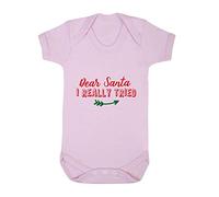 Dear Santa I Really Tried [BCX] Baby Grow Vest, 6-12 Months, Pastel Pink