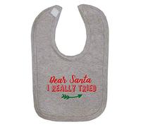 Dear Santa I Really Tried [BCX] Cotton Baby bib - Grey