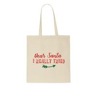 Dear Santa I really tried [BCX] tote style shopping bag - natural