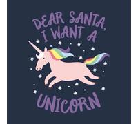 Dear Santa, I Want A Unicorn Men's Christmas T-Shirt - Navy - L - Navy