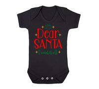 Dear Santa I Want it All Baby Grow Vest, 0-3 Months, Black