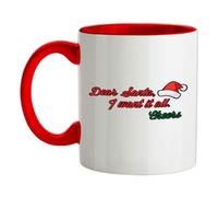Dear Santa, I Want It All, Cheers - 11oz - Ceramic Two-Tone Mug for Coffee/Tea - Red/White - One Size