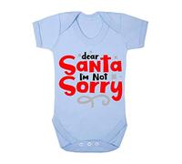 Dear Santa I'm not Sorry Baby Grow Vest, 0-3 Months, Pastel Blue