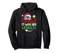 Dear Santa It Was Her Fault Funny Couples Christmas Pullover Hoodie