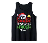 Dear Santa It was Her Fault Funny Couples Christmas Tank Top