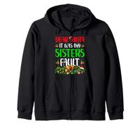 Dear Santa It Was My Sister's Fault Funny Christmas Family Zip Hoodie