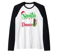 Dear Santa It Wasn't Me I'm Always at Dance Ballet Christmas Raglan Baseball Tee