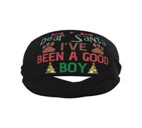 Dear Santa I'Ve Been A Good Boy Christmas Unisex Headband Breathable Head Bands Lightweight Sweat Bands For Cycling Running Fitness Tennis