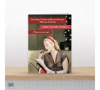 Dear Santa, I've Been Awfully Good This Year... Most Of The Time... Funny Retro Christmas Card