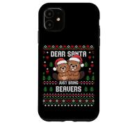 Dear Santa Just Bring Beavers Christmas Ugly Xmas Sweater Case for iPhone 11