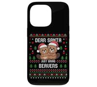 Dear Santa Just Bring Beavers Christmas Ugly Xmas Sweater Case for iPhone 13 Pro
