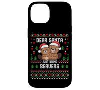 Dear Santa Just Bring Beavers Christmas Ugly Xmas Sweater Case for iPhone 14