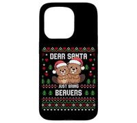 Dear Santa Just Bring Beavers Christmas Ugly Xmas Sweater Case for iPhone 15 Pro