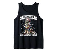 Dear Santa Just Bring Dogs German Shepherd Christmas Pajama Tank Top