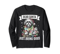 Dear Santa Just Bring Dogs Shih Tzu Christmas Lights Pajama Long Sleeve T-Shirt