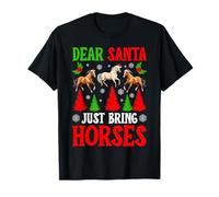 Dear Santa Just Bring Horses Funny Christmas Horse Lovers T-Shirt