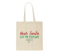 Dear Santa let me explain [BCX] tote style shopping bag - natural