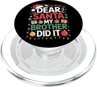 Dear Santa My Brother Did It Christmas Tree Lights PopSockets PopGrip for MagSafe