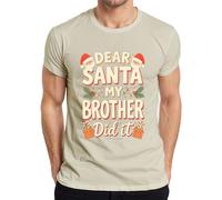 Dear Santa My Brother Funny Christmas Humour Men's T-Shirt, natural, L