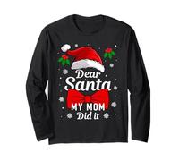 Dear Santa My Mom Did It Christmas Matching Son Daughter Long Sleeve T-Shirt
