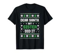Dear Santa My Sister Did It Boys Kids Funny Xmas Sweater T-Shirt