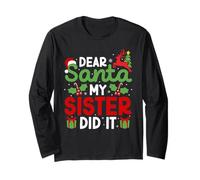 Dear Santa My Sister Did It Funny Christmas Kids Boys Girls Long Sleeve T-Shirt