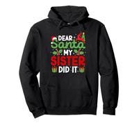 Dear Santa My Sister Did It Funny Christmas Kids Boys Girls Pullover Hoodie