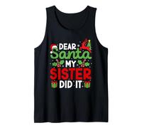 Dear Santa My Sister Did It Funny Christmas Kids Boys Girls Tank Top