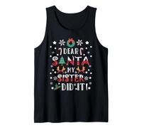 Dear Santa My Sister Did It Girls Kids Boys Funny Christmas Tank Top