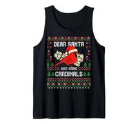 Dear Santa Red Cardinal Bird Christmas Ugly Xmas Sweater Tank Top