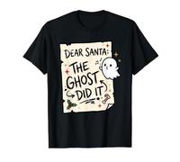 Dear Santa: The Ghost Did Ghostly Antics Chris Holiday Humor Value Graphic T-Shirt, Men, Black, M