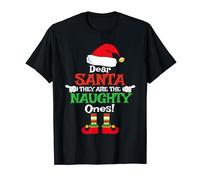 Dear Santa They're The Naughty Ones Pjs Tee Christmas Pajama T-Shirt