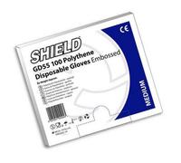 Dear Shield Disposable Embossed Polythene Gloves - Box Of 100 - Medium