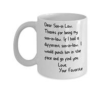 Dear Son in Law Mug - Face Punch Mug for Crazy Brother, Funny Inappropriate Sarcastic Mugs, Gag Gifts for Men, Hilarious Coffee Cups
