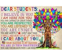Dear Students, I Believe in You and I'm Here for You Back to School, Classroom Motivational, Positive Classroom Decor Wall Art Metal Tin Sign 8x12 Inch
