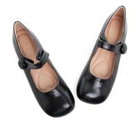 Dear Time Women's Round Toe Mary Jane Flats Cute Lolita Ballets Soft Cushion Flats for Girls, Black, 5 UK