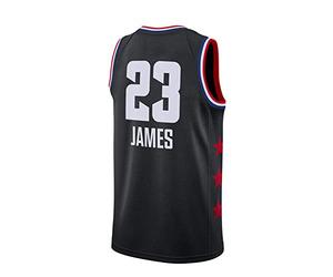 Dear, you Men's Basketball Jerseys 23 J a m e s Black and White Hot Pressed Basketball Jersey(Size: XS-XXL),Black,XXL