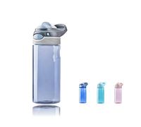 DEARART 20oz Grey Water Bottle Small Clear Bottles, 100% Leakproof Wide Mouth Easy Clean, No Straw Has Handle Carry Easily, Suit Sports School Office Yoga Gym Home etc.