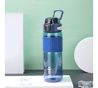 DEARART 24oz Water Bottles with Buckle, 100% Leakproof Anti Slip Silicone Bottle, No Straw Clear Bottle Easy Clean, Suit Sport Office School Travel Gym Yoga for Women Men, Blue
