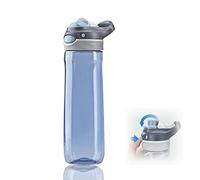 DEARART 26oz Grey Water Bottle No Straw, Clear Bottles with Handle Easy Carried, Wide Mouth AUTOSPOUT Leak Proof Locking Button Flip Up Lid, Suit Sports Travel Office Gym etc.